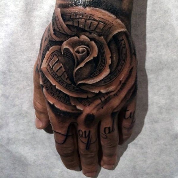 Money Rose Loyalty Knuckle Mens Tattoos