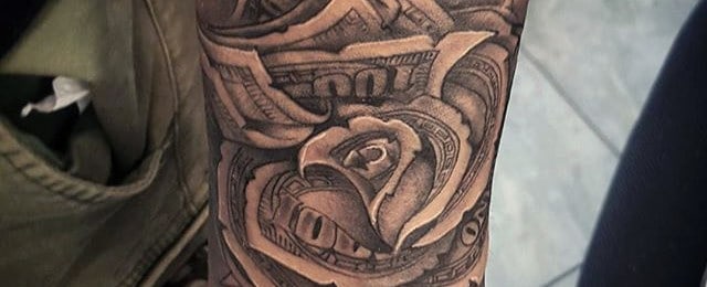 Money Rose Tattoo Designs For Men