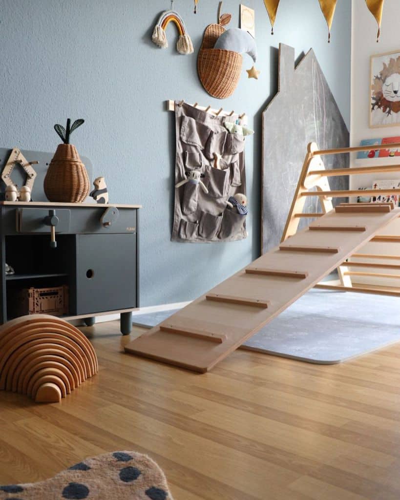 wood obstacle kids playroom