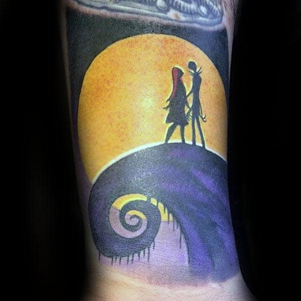 Moon Light Cliff Guys Jack And Sally Night Before Christmas Wrist Tattoo