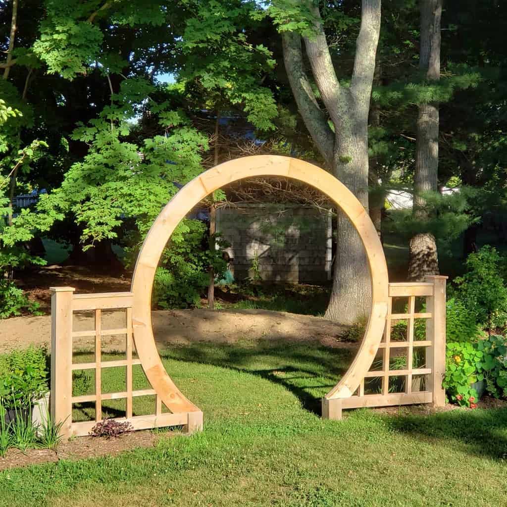small wood moon gate garden