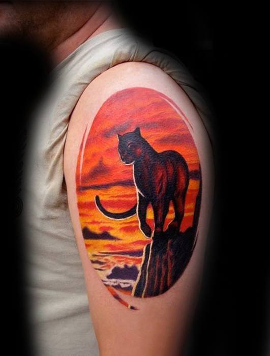 Mountain Lion Arm 3d Tattoos For Gentlemen