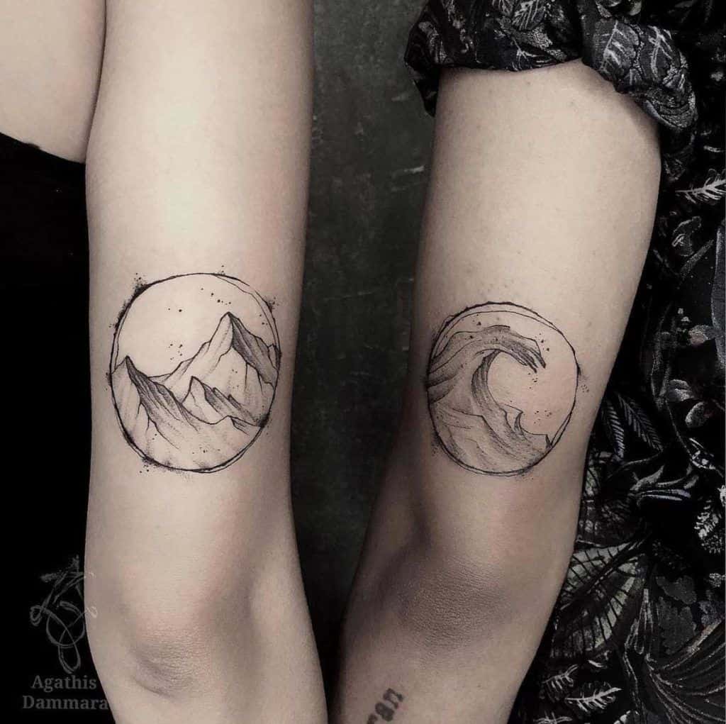 Mountain Wave Friendship Tattoo