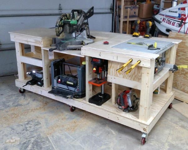 Moveable Workbench With Wheels Tool Storage Ideas