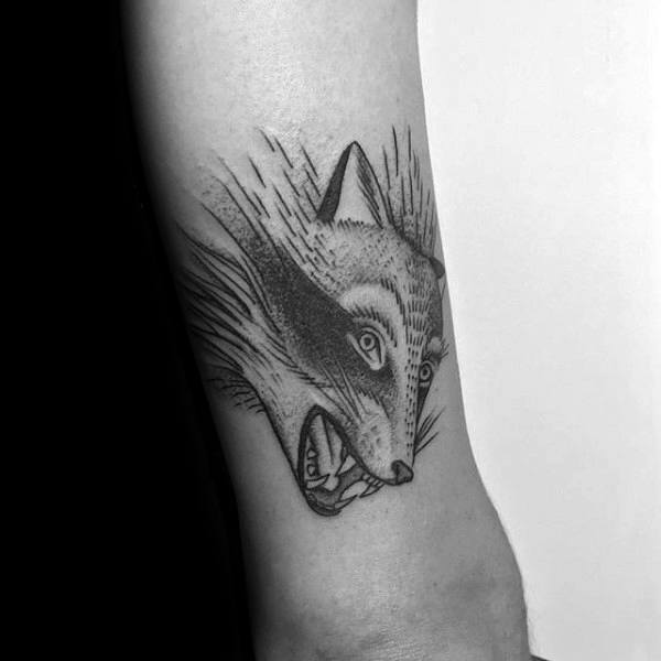 Moving Raccoon Head Guys Tricep Tattoo Designs