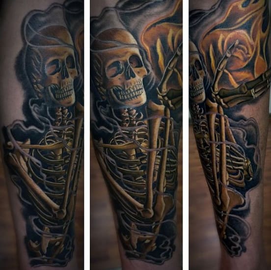 Skeleton Praying Hands Men's Tattoo