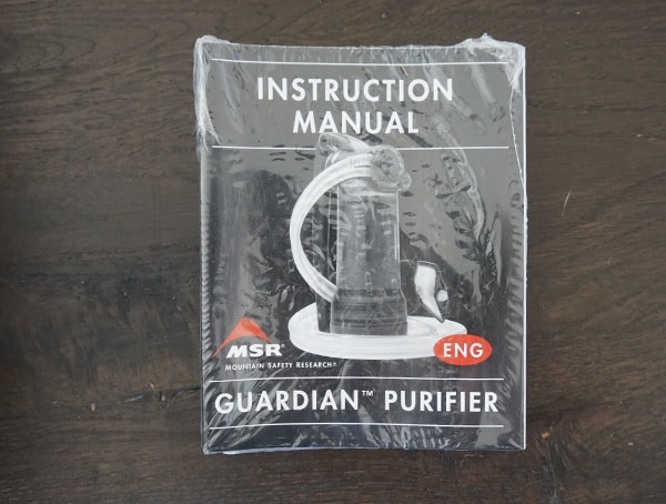 Msr Guardian Purifier Instructions Manual