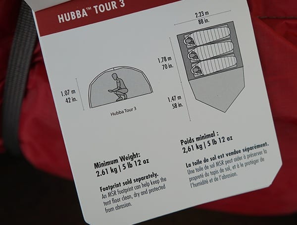 Msr Hubba Tour 3 Tent Interior Dimensions