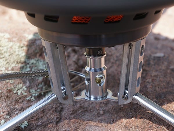 Msr Windburner Stove Detail Stable Retractable Legs On Rock