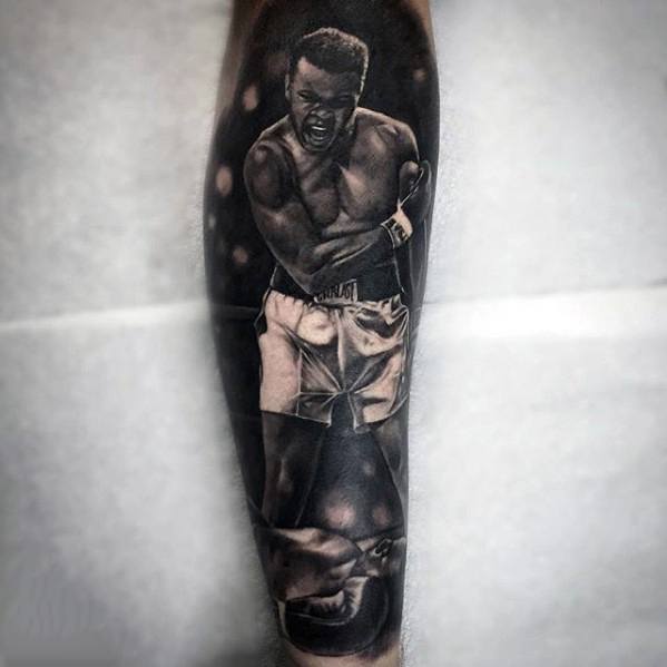 Muhammad Ali Boxing Leg Sleeve Tattoos For Gentlemen