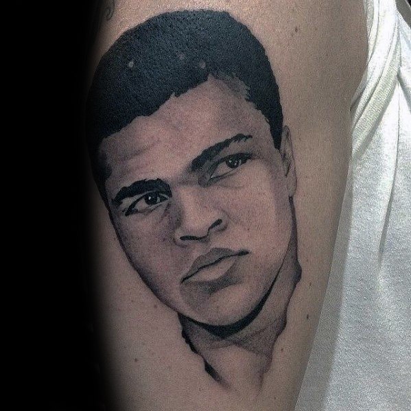 Muhammad Ali Upper Arm Tattoo Designs For Guys