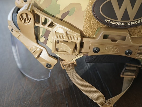 Multicam Camo Team Wendy Exfil Ballistic Sl Helmet Visor Attached To Rail