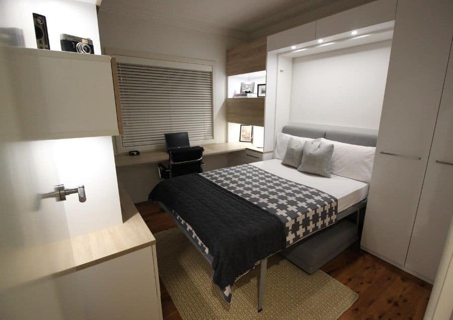 bedroom office with pullout bed