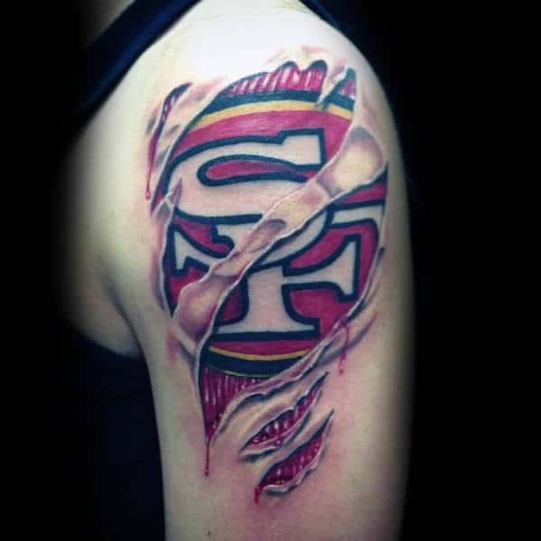 Muscle Ripped Skin San Francisco 49ers Arm Tattoos For Men