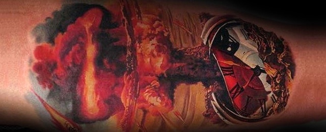 Mushroom Cloud Tattoo Designs For Men