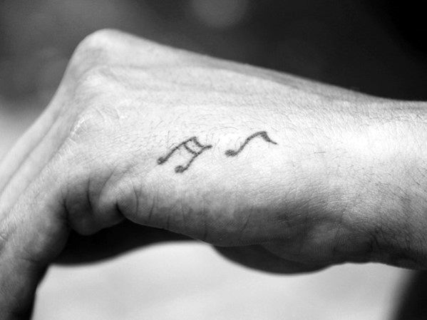 Music Notes Small Hand Tattoos For Men
