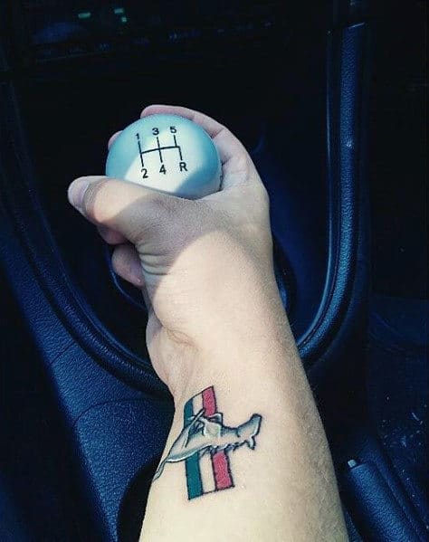 Mustang Symbol Mens Old School Forearm Tattoo