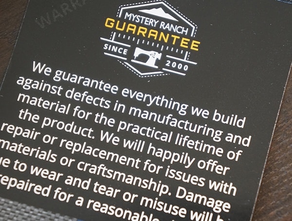 Mystery Ranch Guarantee For Backpacks