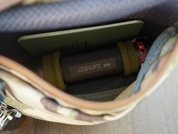 Mystery Ranch Urban Assault Backpack Top Pocket With Flashlight And Notebook