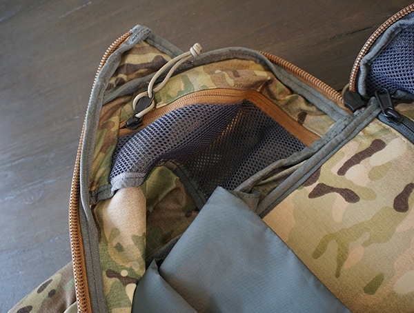 Mystery Ranch Urban Assault Closed Zip Side Dual Mesh Pockets Backpack Interior