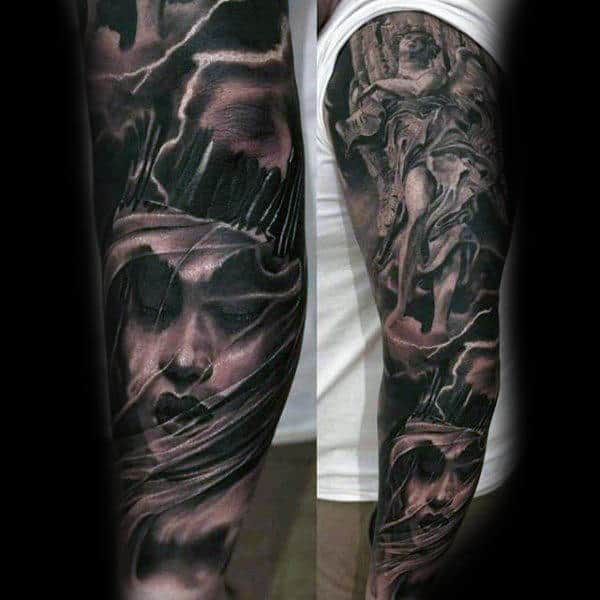 Mytholigical Religious Tattoo Male Sleeves