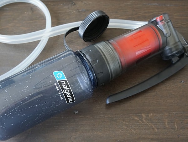 Nalgene Water Bottled Attached To Msr Guardian Purifier Bottom