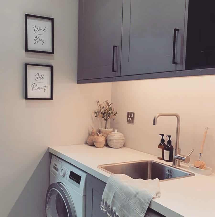 small narrow laundry room