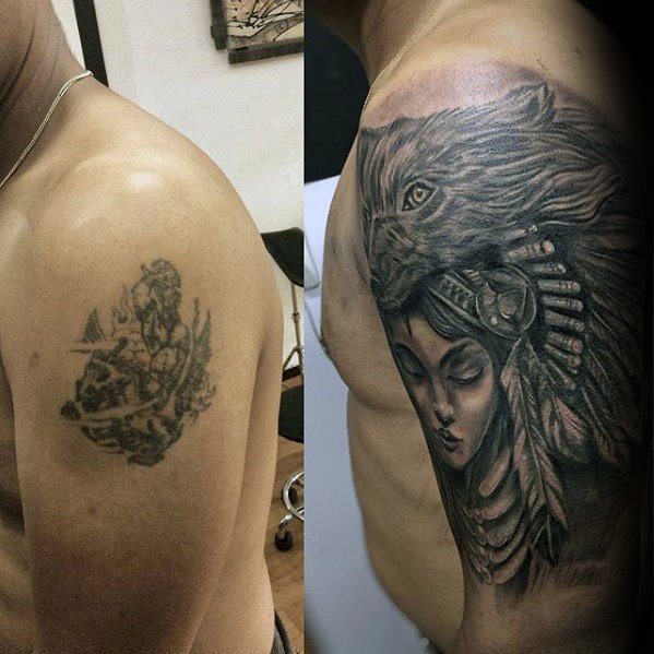 Native American Guys Cover Up Arm Tattoo