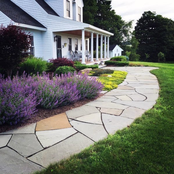 Natural Stone Front Yard Walkway Ideas