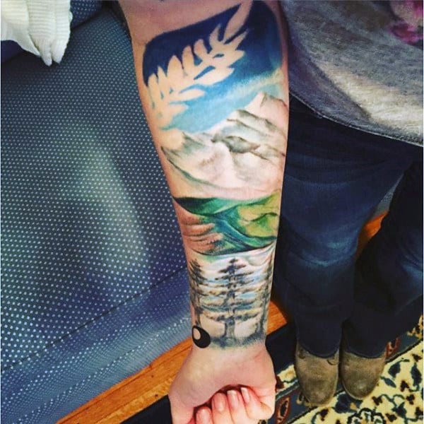 Nature Guys Forearm Half Sleeve Tattoos