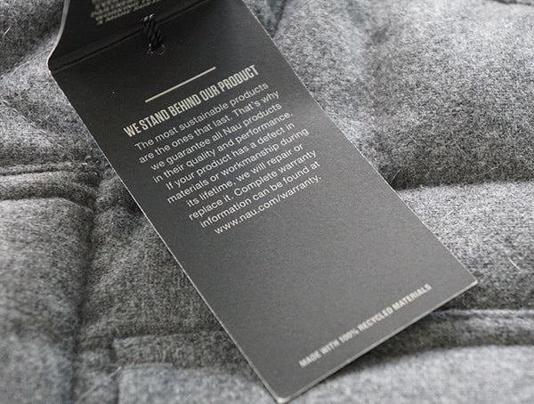 Nau Utility Wool Down Jacket Tag Features