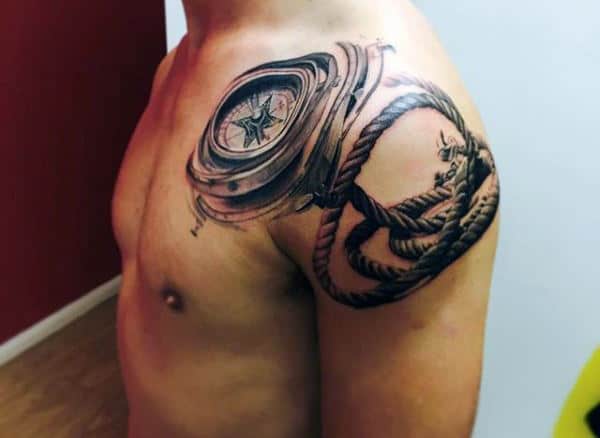 Nautical Compass Tattoos For Men