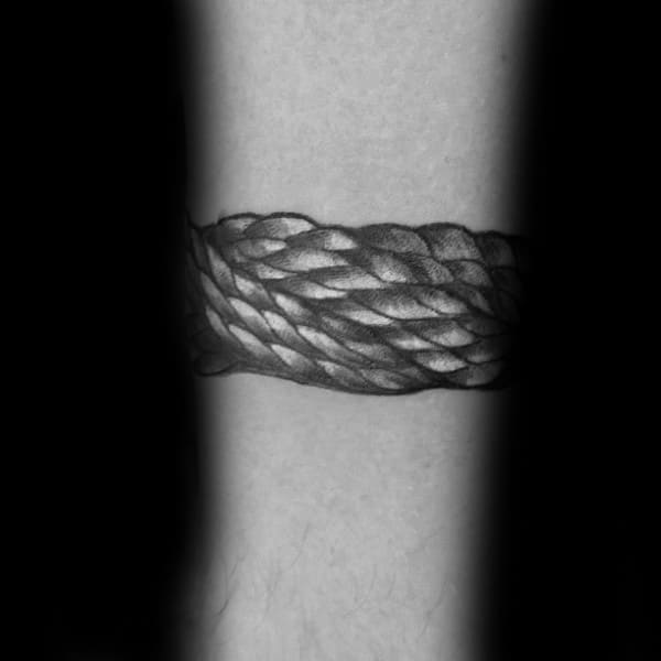 Nautical Navy Rope Armband Tattoos For Males