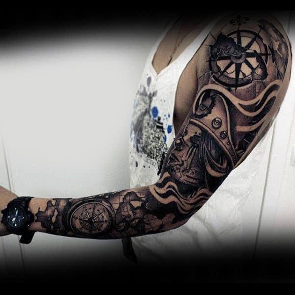Nautical Themed Insane Full Sleeve Male Tattoo
