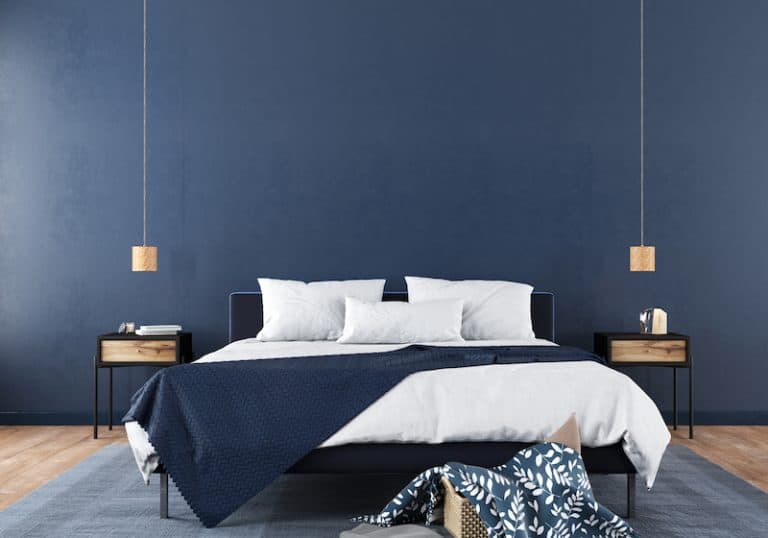 navy blue bedroom