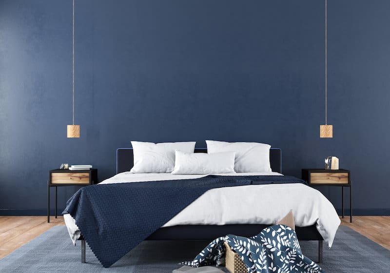 navy blue bedroom
