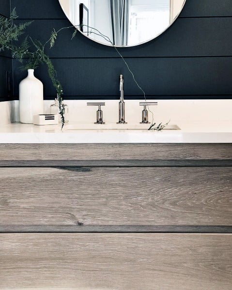 nautical blue and white shiplap wall