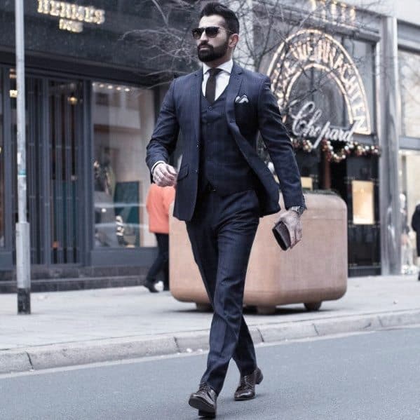 Navy Blue Suit Brown Shoes Ideas For Men