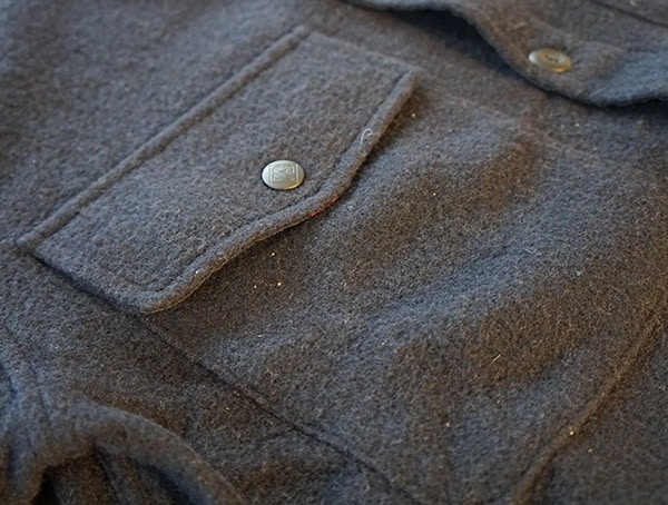 Navy Topo Designs Wool Shirt For Men With Chest Pockets