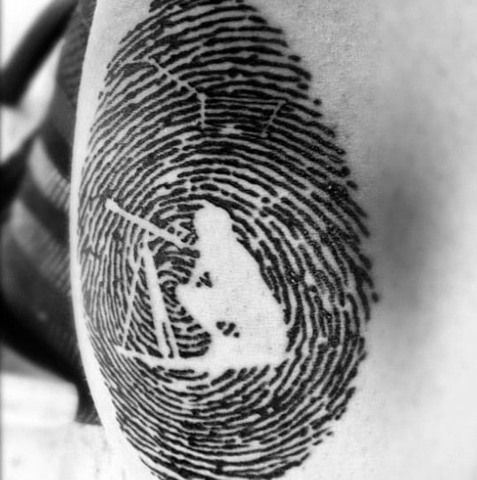Negative Space Astronomer Fingerprint Guys Tattoo Designs