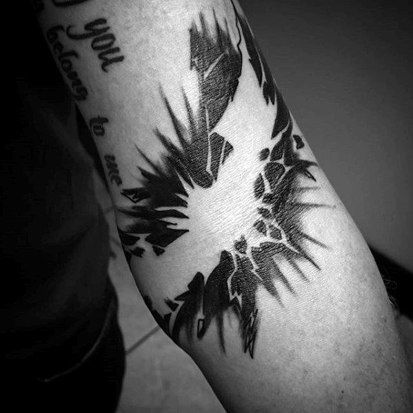 Negative Space Batman Symbol Ditch Mens Tattoos