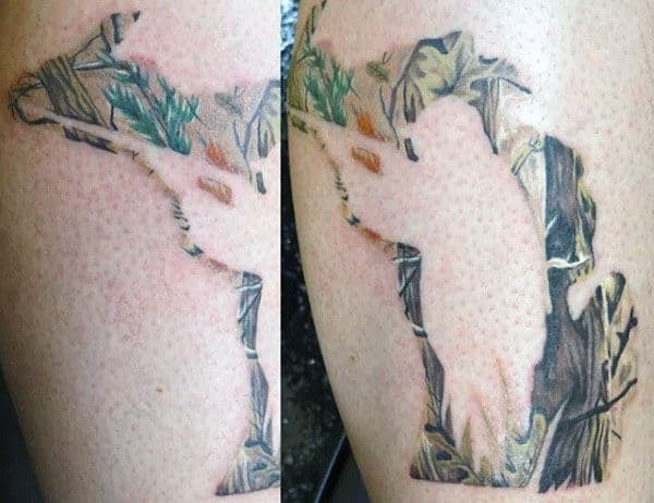 Negative Space Camouflage Hunter Mens Small Tattoo Ideas