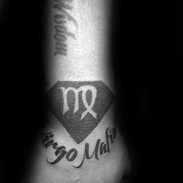 Negative Space Diamond Virgo Mens Wrist Tattoos
