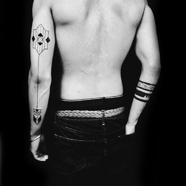 Negative Space Guys Armband Tattoo Ideas