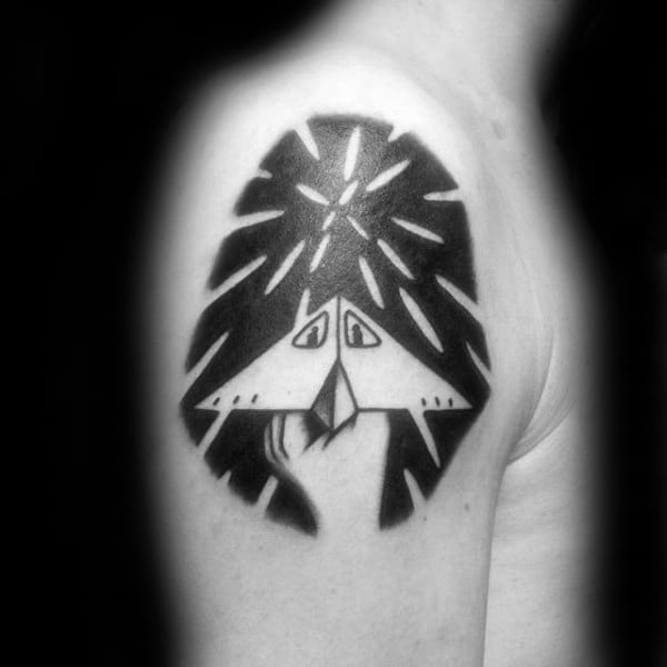 Negative Space Guys Paper Airplane Upper Arm Tattoo Inspiration