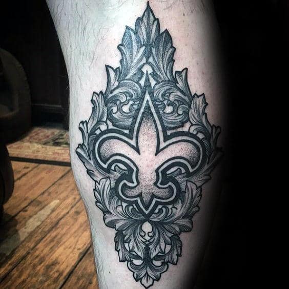 Negative Space Incredible Guys Fleur De Lis Tattoo Designs
