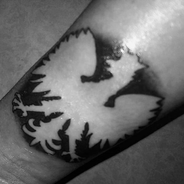 Negative Space Mens Polish Eagle Wrist Tattoos