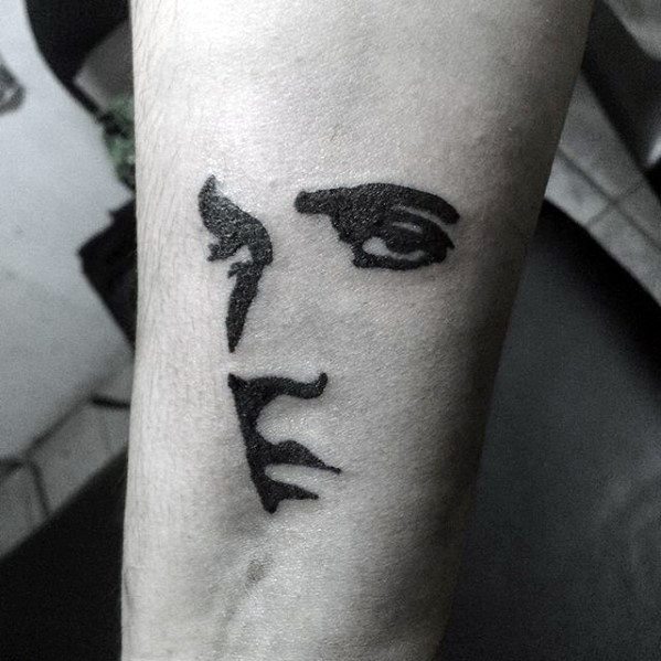 Negative Space Small Cool Male Elvis Presley Tattoo Designs