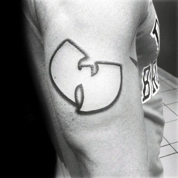 Negative Space Wu Tang Arm Tattoos For Guys