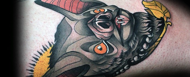 Neo Traditional Bat Tattoo Designs For Men